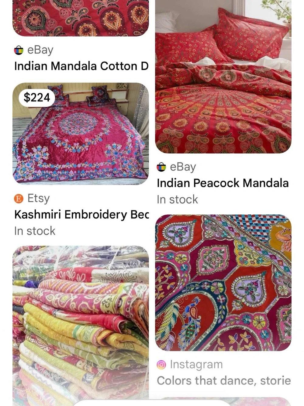 N&T Peacock pattern duvet cover- 100% cotton from India. Red. Stunning!!!